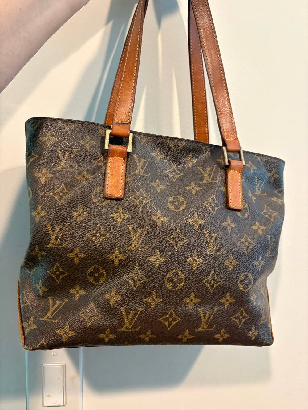 Vintage Louis Vuitton Brown Cabas Piano Monogram Canvas Shoulder Tote